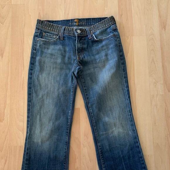 7 For All Mankind Bootcut Studded Jeans - Picture 2 of 7